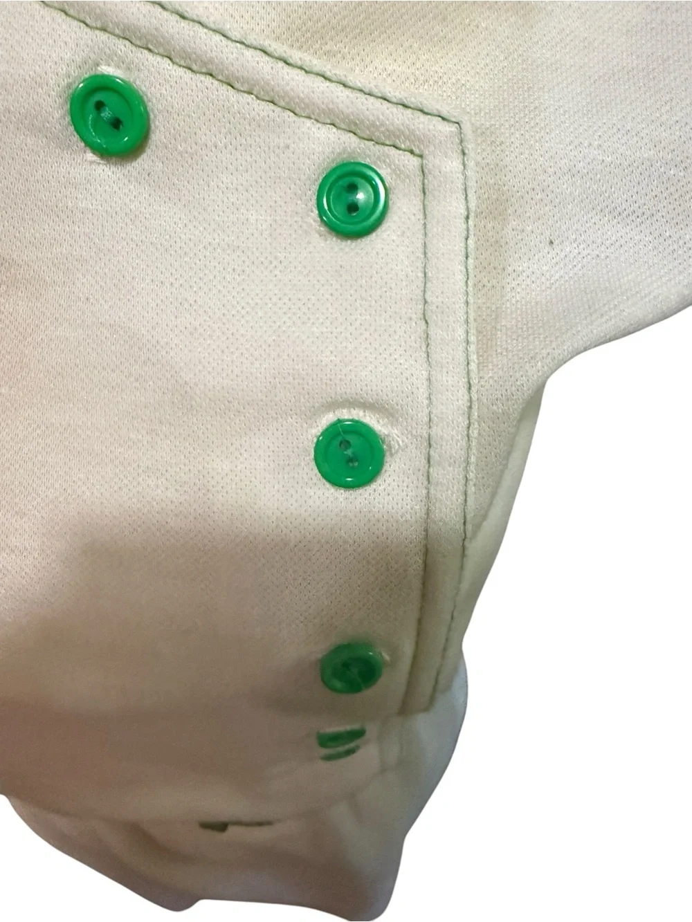 1980s Vintage Kay Windsor Cream Green Button Belted Midi Dress Small